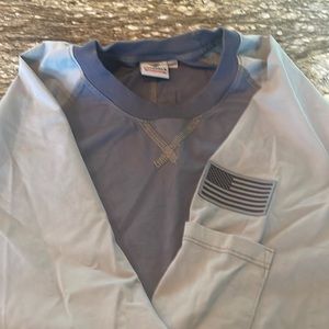 Tyndale woman’s multi color grey & grey blue long sleeve